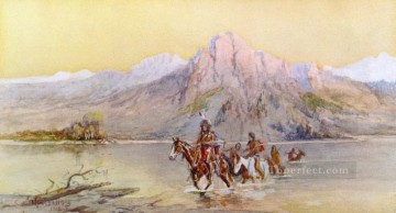 Cruzando el Missouri 1 1902 Charles Marion Russell Pinturas al óleo